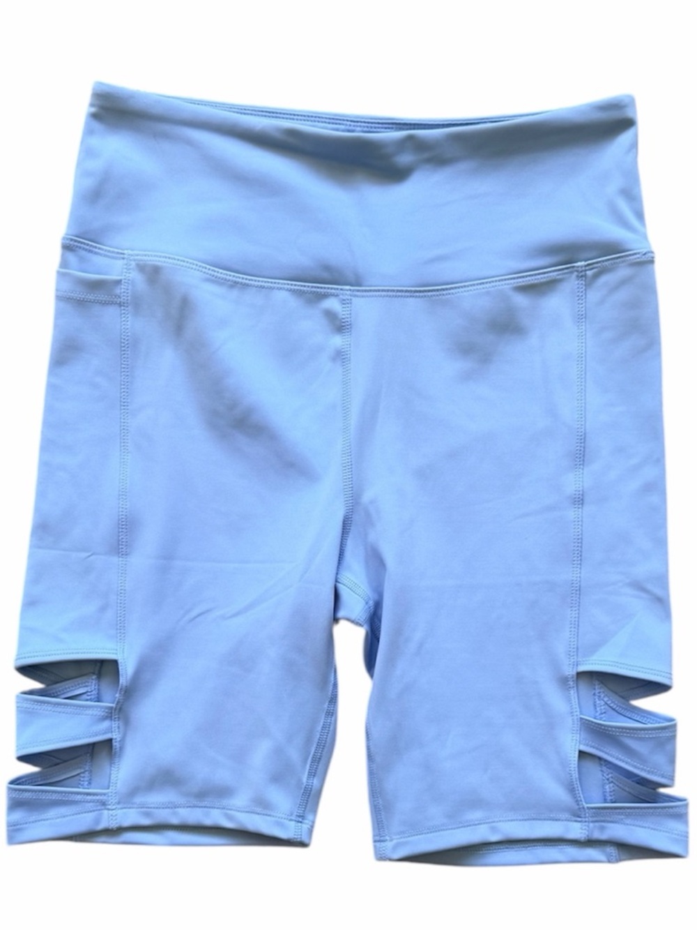 N Light Blue Bike Shorts with Side Cut-Outs